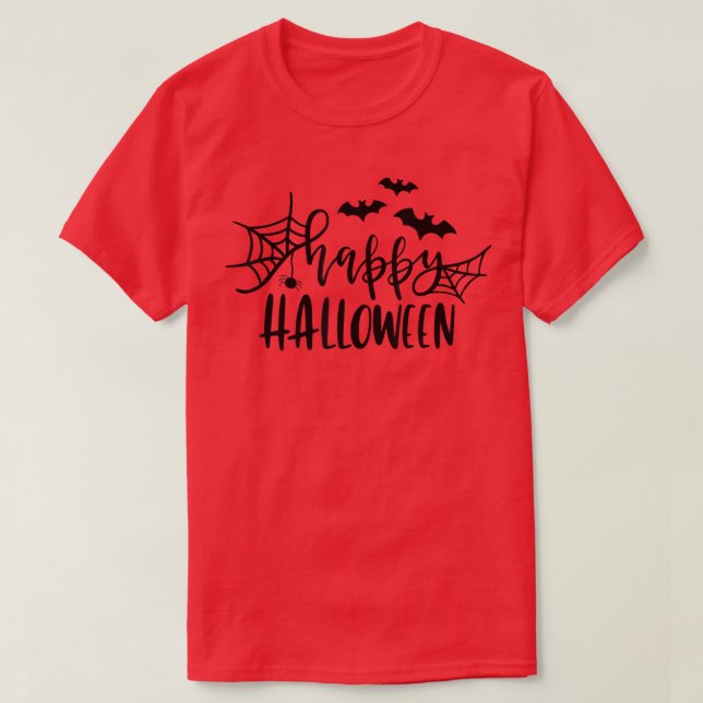 Pumpkin Happy Halloween Bat Party T-Shirt (Design vorne)