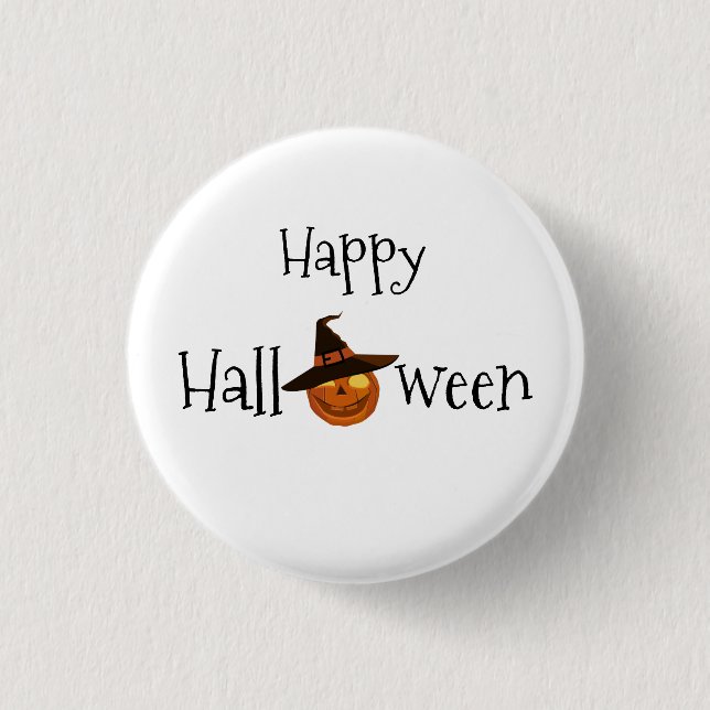 Pumpkin Happy Halloween Button (Vorderseite)