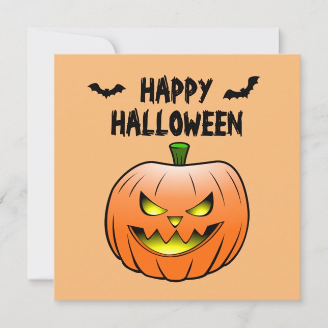 Pumpkin Happy Halloween Card Einladung (Vorderseite)