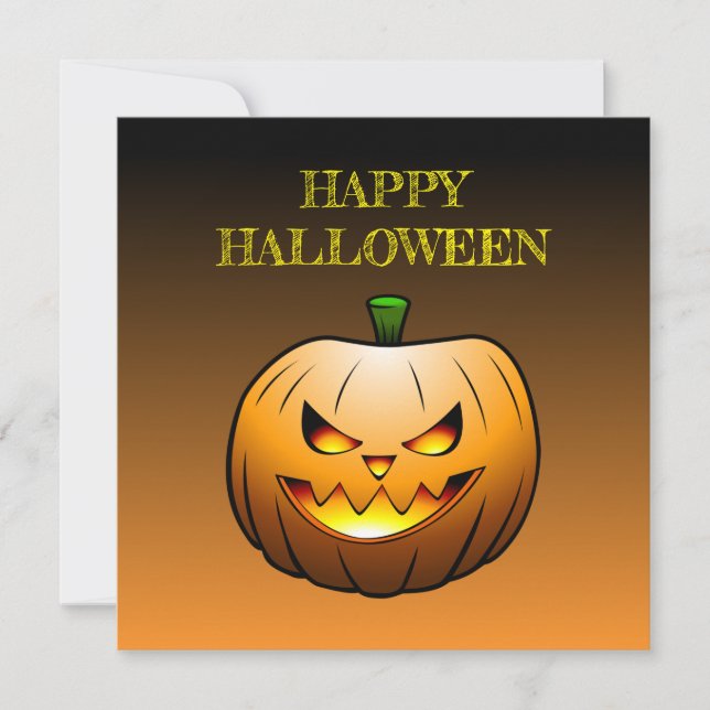 Pumpkin Happy Halloween Card Karte (Vorderseite)
