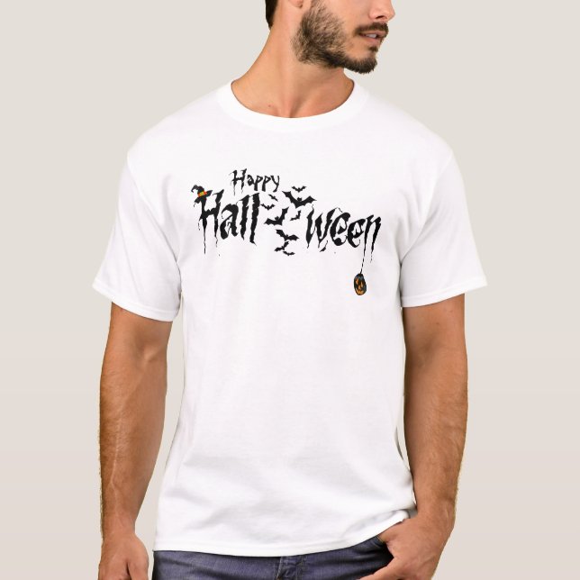 Pumpkin Happy Halloween Kostüm Beängstigend T-Shirt (Vorderseite)