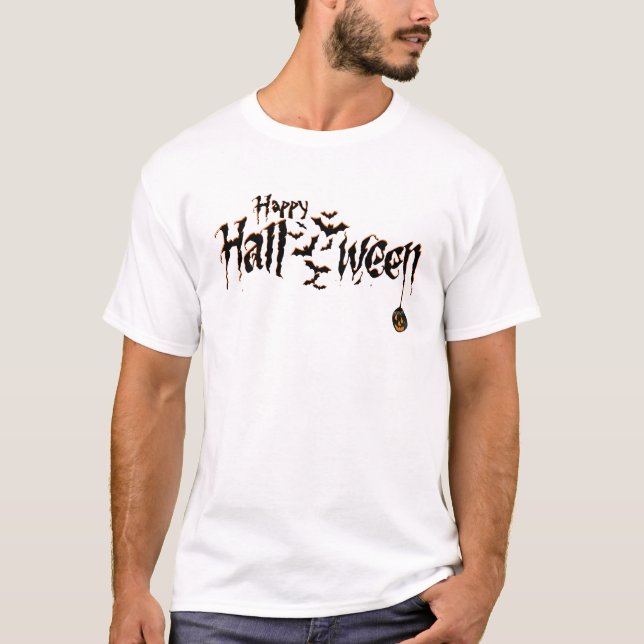 Pumpkin Happy Halloween Kostüm Beängstigend T-Shirt (Vorderseite)