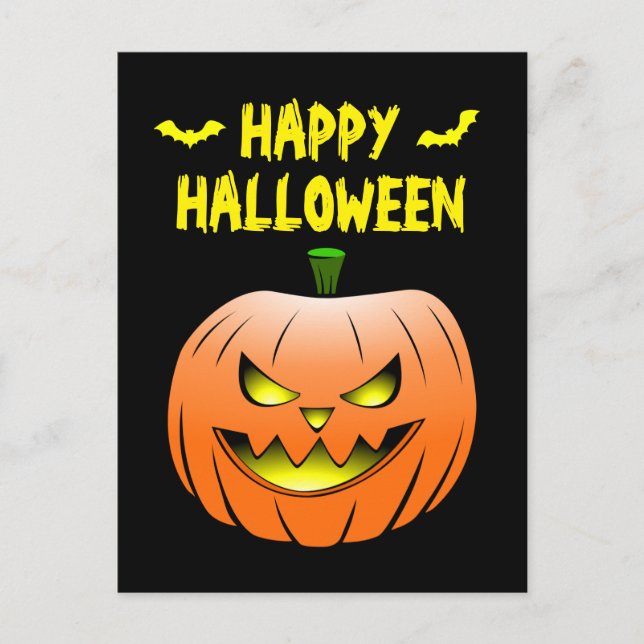 Pumpkin Happy Halloween Postcard Postkarte (Vorderseite)