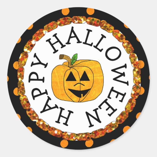 Pumpkin Happy Halloween Stickers (Vorderseite)
