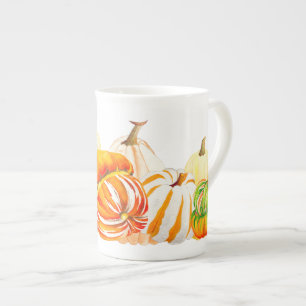 Pumpkin Harvest auf einer Knochen-China-Tasse Prozellantasse