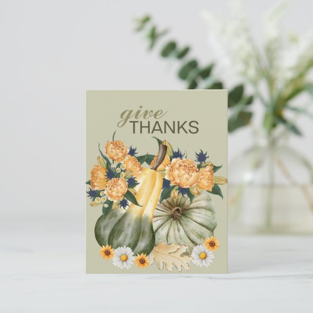 Pumpkin Harvest Blumenfusion Karte (Stehend Vorderseite)