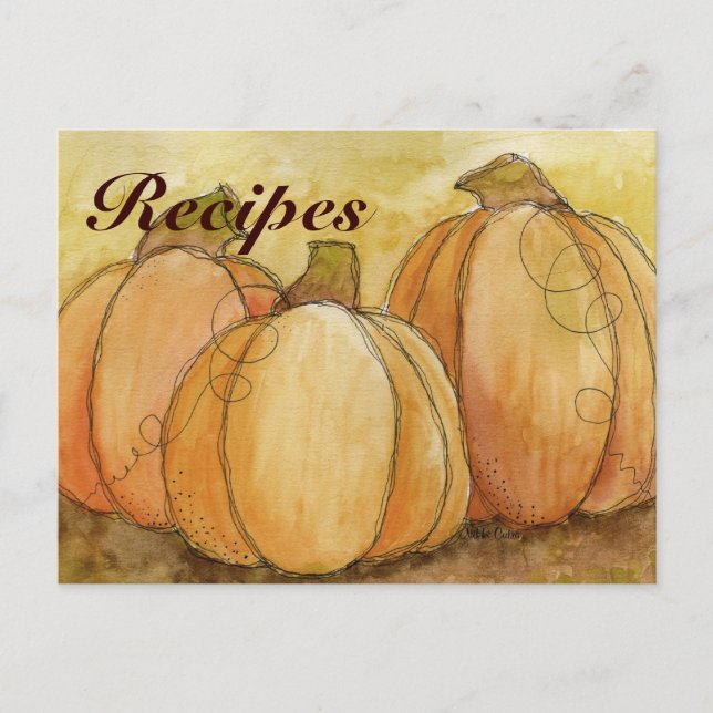 Pumpkin Harvest Rezept Card Postkarte (Vorderseite)