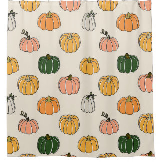 Pumpkin Harvest Vintag Seamless Muster Duschvorhang