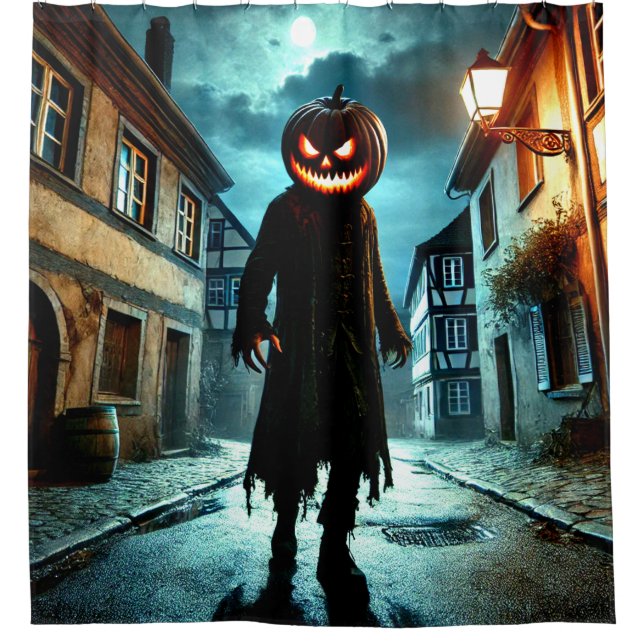 Pumpkin Head Duschvorhang (Vorderseite)