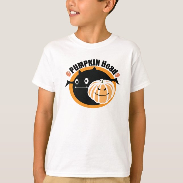 Pumpkin Head Happy Halloween T-Shirt (Vorderseite)