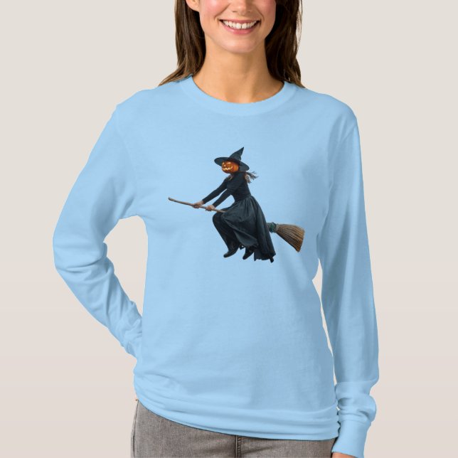 Pumpkin Head Hexe T-Shirt (Vorderseite)