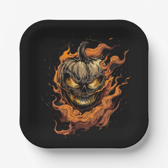 Pumpkin Head Pappteller (Vorderseite)