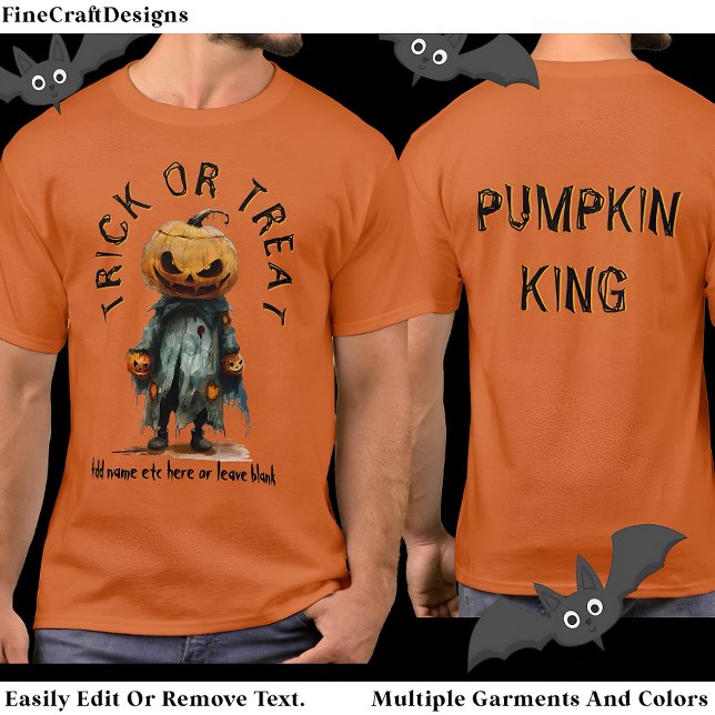 Pumpkin Head Scarecrow Spooky Halloween Bl C6 T-Shirt (Von Creator hochgeladen)