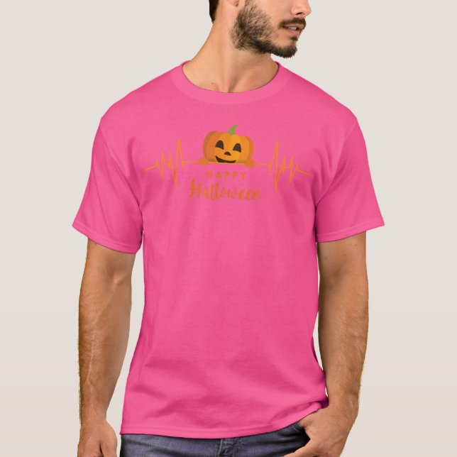 Pumpkin Heartbeat glückliche Halloween Doktor oder T-Shirt (Vorderseite)