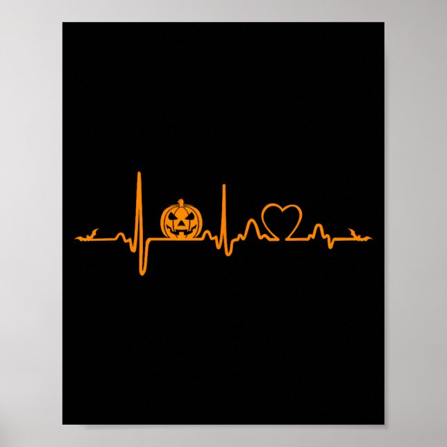Pumpkin Heartbeat Halloween  Poster (Vorne)