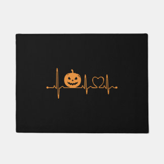 Pumpkin Heartbeat Halloween T Shirt Design Fußmatte