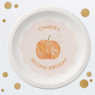 Pumpkin Herbst 2. Geburtstag Pappteller