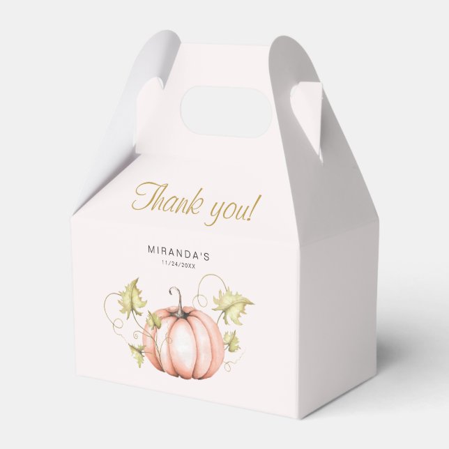 Pumpkin Herbst Babydusche Gefälligkeitsbox Geschenkschachtel (Vorderseite)