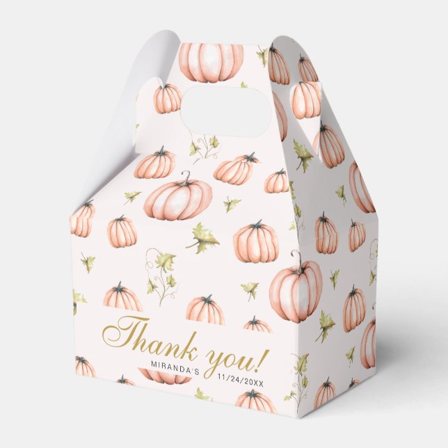 Pumpkin Herbst Babydusche Gefälligkeitsbox Geschenkschachtel (Vorderseite)