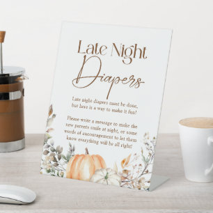 Pumpkin Herbst Babydusche Späte Nachttaucher Sockelschild