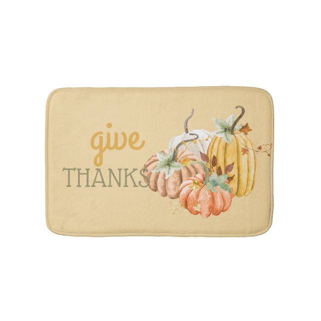 Pumpkin Herbst Fall Gold Sage Brown Badematte (Vorderseite)