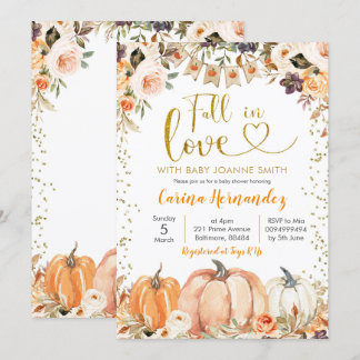 Pumpkin Herbst Herbst in Liebe Kinderdusche Einladung