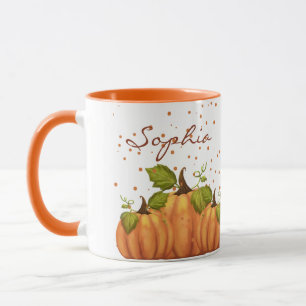 Pumpkin Herbst Herbst Orange Individuelle Name Was Tasse