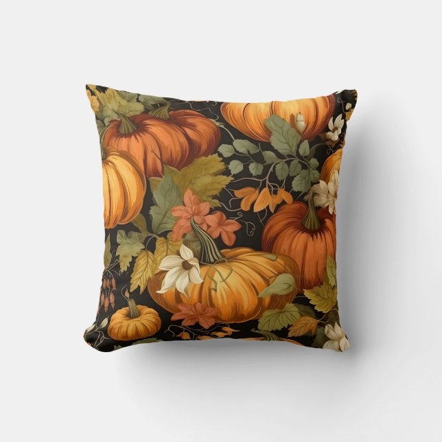 Pumpkin Herbst Herbst Rustikal Kissen (Vorderseite)