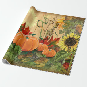 Pumpkin Herbst Sonnenblume Geschenkpapier