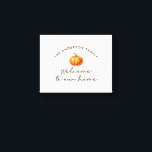 Pumpkin Herbst Willkommen in unserer Wohngestaltun Leinwanddruck<br><div class="desc">Herzlich willkommen auf unserer Zuhause moderne Drehbuch Herbst Kürbiskürbis Wohngestaltung personalisierte Wohngestaltung personalisierte Leinwand Kunstdesign.</div>