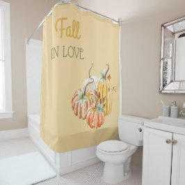 Pumpkin Herbstfall Butternut Gelbe Seite Brown Duschvorhang
