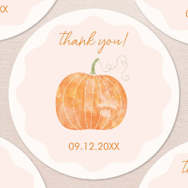 Pumpkin Herbstfall Danke Datum Runder Aufkleber