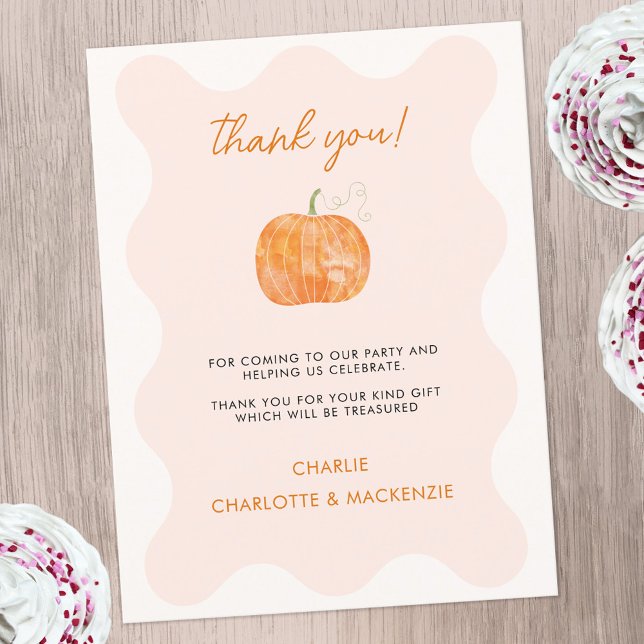 Pumpkin Herbstfall Danke Postkarte (Cute pumpkin personalized autumn fall themed thank you postcard)