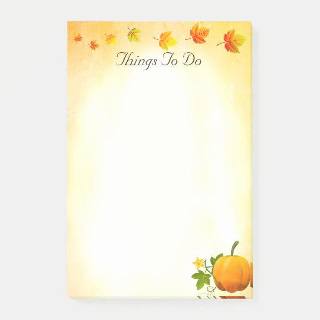 Pumpkin & Herbstlaub Dinge tun, um Post-it-Notizen Post-it Klebezettel (Vorderseite)