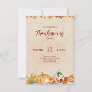 Pumpkin Herbstleaf Erntedank Abendessen Einladung