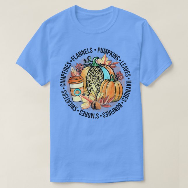 Pumpkin Herbstleaves Sonnenblumengeschenk T-Shirt (Design vorne)