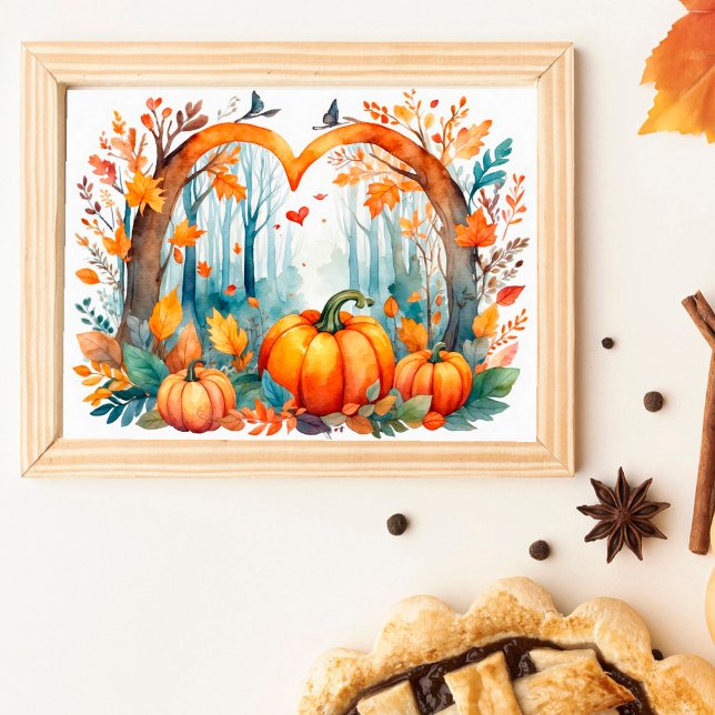 Pumpkin Herz Autumn Forest Wall Poster (Von Creator hochgeladen)