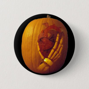 Pumpkin, Herz in Skeletthand Button
