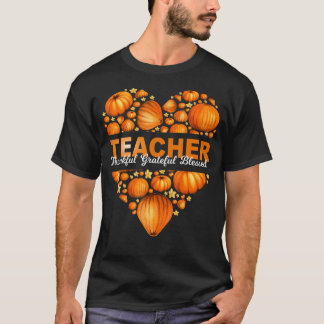Pumpkin Herz Lehrer Herbst Dankbarkeit dankbaren d T-Shirt