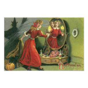 Pumpkin Hexe Black Cat Ghost Fotodruck