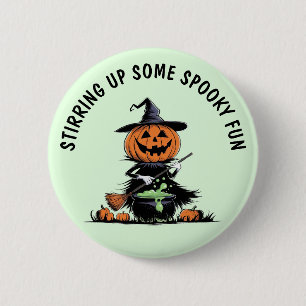 Pumpkin Hexe Button