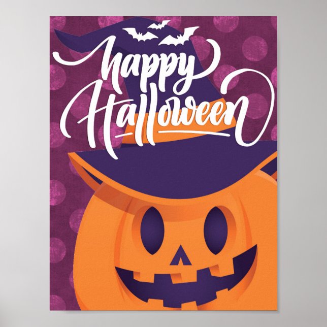 Pumpkin Hexe Happy Halloween Poster (Vorne)