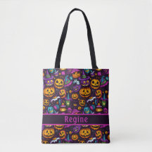 Pumpkin Hexenhut Black Tote Bag