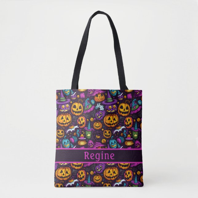 Pumpkin Hexenhut Black Tote Bag (Vorderseite)