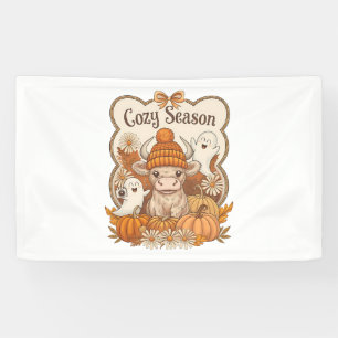 Pumpkin-Hochland Kuh Ghost Halloween Banner
