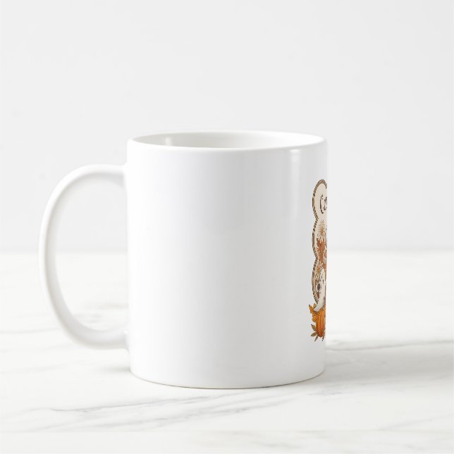 Pumpkin-Hochland Kuh Ghost Halloween Kaffeetasse (Links)
