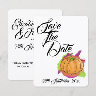 Pumpkin Hochzeit speichern das Datum Einladung
