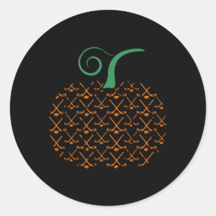 Pumpkin Hockey Halloween Hockey Runder Aufkleber