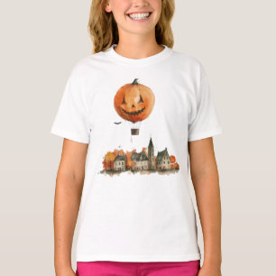Pumpkin Hot Air Ballon Spuk Village Girls Hall T-Shirt