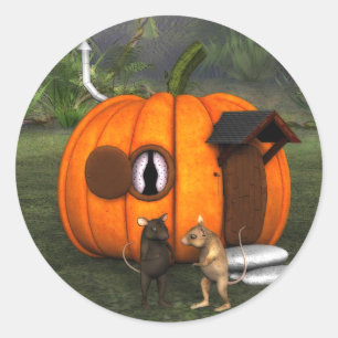 Pumpkin House Mouse Sticker